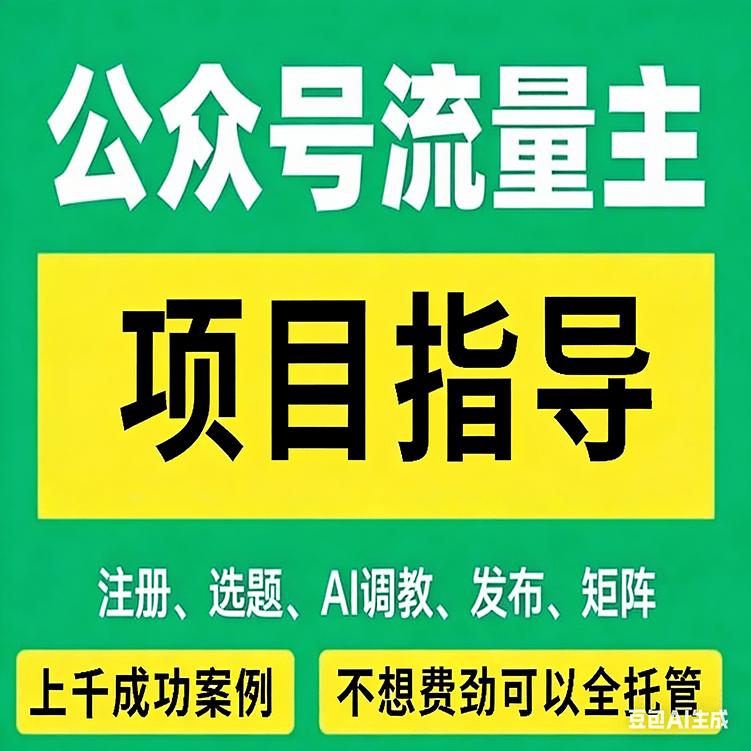 服务项目4期｜微信公众号流量主项目指导